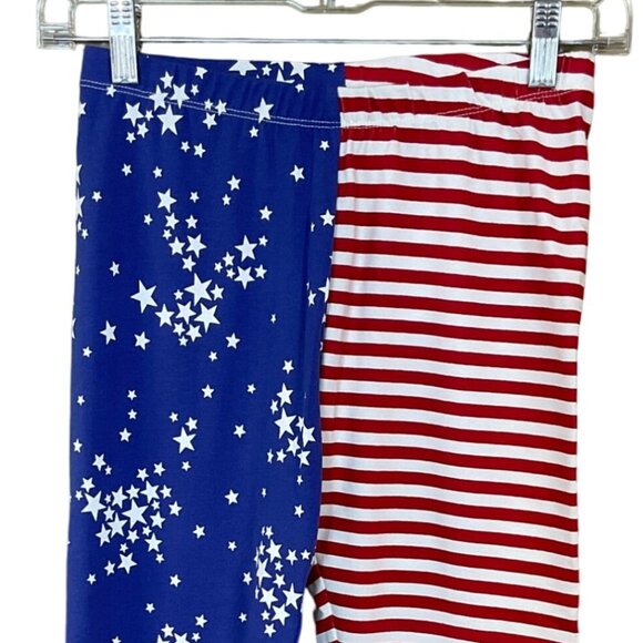Cat & Jack Red White Blue Stripes & Stars Capri Leggings Girls XL (14/16) NWT - Picture 1 of 5
